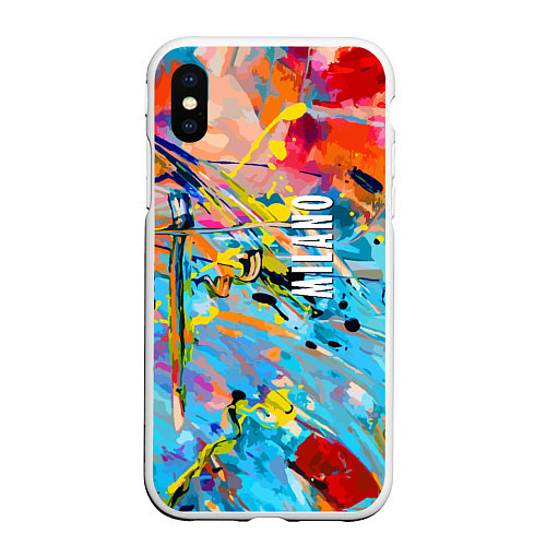 Чехол iPhone XS Max матовый Vanguard fashion pattern Milano / 3D-Белый – фото 1