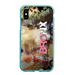 Чехол iPhone XS Max матовый Bronx Fashion pattern, цвет: 3D-мятный