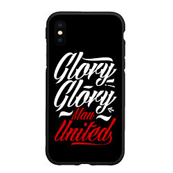 Чехол iPhone XS Max матовый Manchester United Glory Glory Man United Манчестер, цвет: 3D-черный