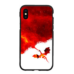 Чехол iPhone XS Max матовый ДЫХАНИЕ ЗВЕЗДНОГО ДРАКОНА DRAGON FIRE, цвет: 3D-черный