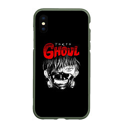 Чехол iPhone XS Max матовый Kaneki Ken art, цвет: 3D-темно-зеленый