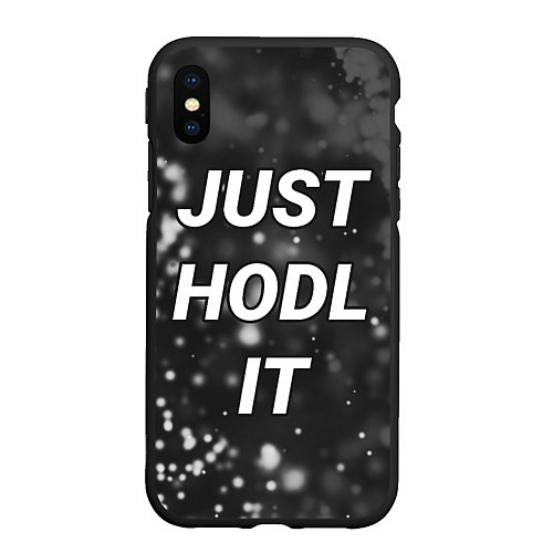 Чехол iPhone XS Max матовый CRYPTO - JUST HODL IT Частицы / 3D-Черный – фото 1