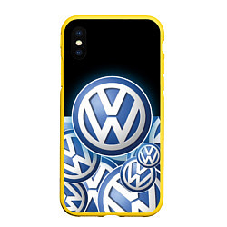 Чехол iPhone XS Max матовый Volkswagen Большое лого паттерн