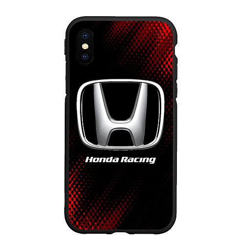 Чехол iPhone XS Max матовый HONDA RACING Sport Style / 3D-Черный – фото 1