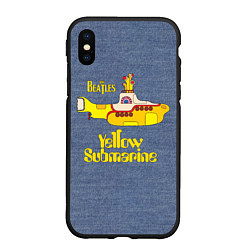 Чехол iPhone XS Max матовый On a Yellow Submarine 3D, цвет: 3D-черный