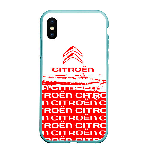 Чехол iPhone XS Max матовый Citroen Паттерн / 3D-Мятный – фото 1