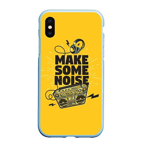 Чехол iPhone XS Max матовый Make Some Noise музыка / 3D-Голубой – фото 1