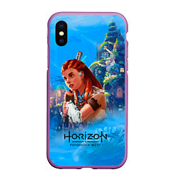 Чехол iPhone XS Max матовый Horizon подводный мир, цвет: 3D-фиолетовый