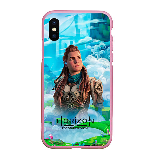 Чехол iPhone XS Max матовый Horizon дикий лес / 3D-Розовый – фото 1