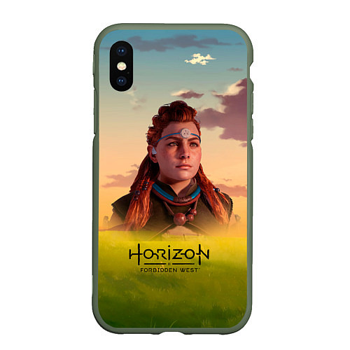 Чехол iPhone XS Max матовый Horizon Forbidden West Aloy / 3D-Темно-зеленый – фото 1