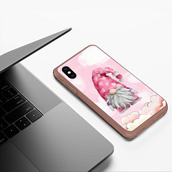 Чехол iPhone XS Max матовый Сонный гномик, цвет: 3D-коричневый — фото 2