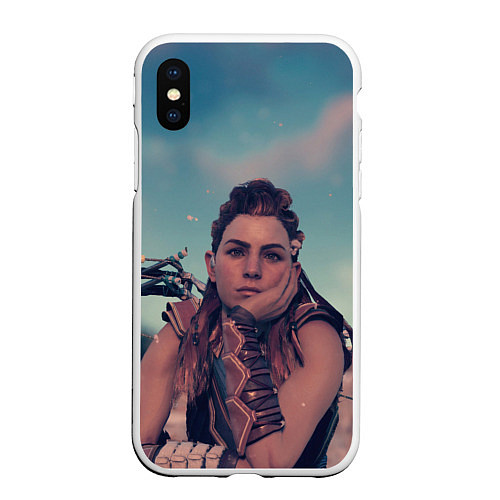 Чехол iPhone XS Max матовый Horizon Forbidden West - Aloy / 3D-Белый – фото 1