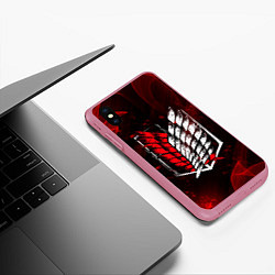Чехол iPhone XS Max матовый КРАСНЫЙ РАЗВЕДКОРПУС АТАКА ТИТАНОВ, цвет: 3D-малиновый — фото 2