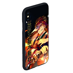 Чехол iPhone XS Max матовый Клинок, рассекающий демонов - demon slayer, цвет: 3D-черный — фото 2