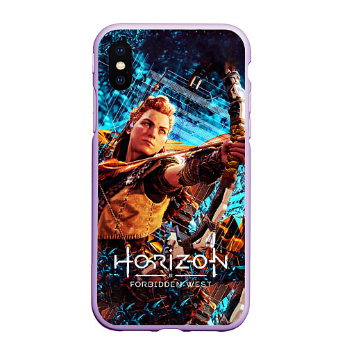 Чехол iPhone XS Max матовый Horizon Forbidden West - Элой арт / 3D-Сиреневый – фото 1