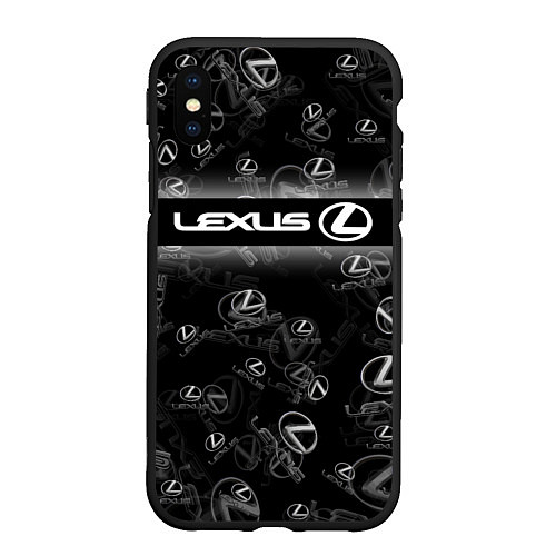 Чехол iPhone XS Max матовый LEXUS SPORT PATTERN / 3D-Черный – фото 1