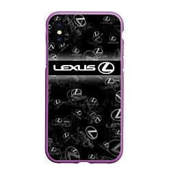 Чехол iPhone XS Max матовый LEXUS SPORT PATTERN, цвет: 3D-фиолетовый