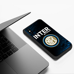 Чехол iPhone XS Max матовый INTER Pro Football Разводы, цвет: 3D-черный — фото 2