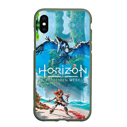 Чехол iPhone XS Max матовый Horizon Запретный Запад Элой, цвет: 3D-темно-зеленый