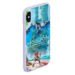 Чехол iPhone XS Max матовый Horizon Запретный Запад Элой, цвет: 3D-светло-сиреневый — фото 2