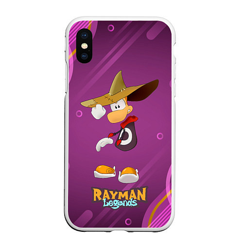 Чехол iPhone XS Max матовый Rayman в шляпе Legends / 3D-Белый – фото 1