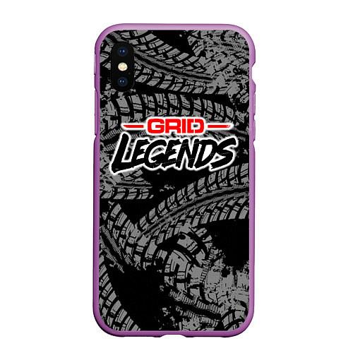 Чехол iPhone XS Max матовый Grid Legends Гонки / 3D-Фиолетовый – фото 1