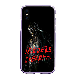 Чехол iPhone XS Max матовый Джиперс Криперс - жуткий монстр, цвет: 3D-светло-сиреневый