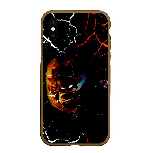 Чехол iPhone XS Max матовый КЛИНОК РАССЕКАЮЩИЙ ДЕМОНОВ Зеницу Агацума / 3D-Коричневый – фото 1