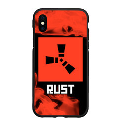 Чехол iPhone XS Max матовый RUST - Красное Пламя, цвет: 3D-черный