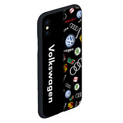 Чехол iPhone XS Max матовый Volkswagen Group Half Pattern, цвет: 3D-черный — фото 2