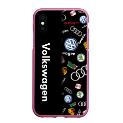 Чехол iPhone XS Max матовый Volkswagen Group Half Pattern, цвет: 3D-малиновый