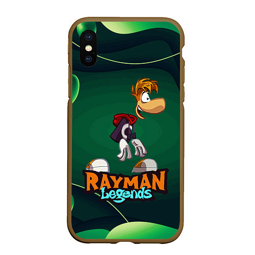 Чехол iPhone XS Max матовый Rayman Legends Green / 3D-Коричневый – фото 1