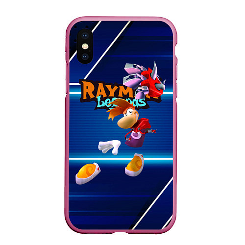 Чехол iPhone XS Max матовый Rayman Legends Blue / 3D-Малиновый – фото 1