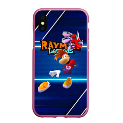 Чехол iPhone XS Max матовый Rayman Legends Blue, цвет: 3D-малиновый