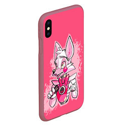 Чехол iPhone XS Max матовый Funtime Foxy, цвет: 3D-малиновый — фото 2