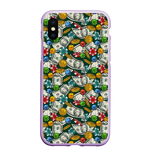 Чехол iPhone XS Max матовый Казино - Casino / 3D-Сиреневый – фото 1