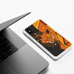 Чехол iPhone XS Max матовый Лиса Этника, цвет: 3D-белый — фото 2