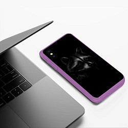Чехол iPhone XS Max матовый Милаха енот, цвет: 3D-фиолетовый — фото 2