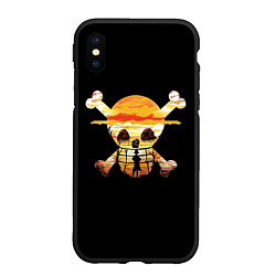 Чехол iPhone XS Max матовый One Piece череп