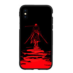 Чехол iPhone XS Max матовый One Piece Красный след, цвет: 3D-черный