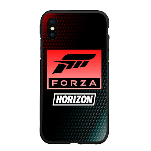 Чехол iPhone XS Max матовый FORZA HORIZON Карбон / 3D-Черный – фото 1