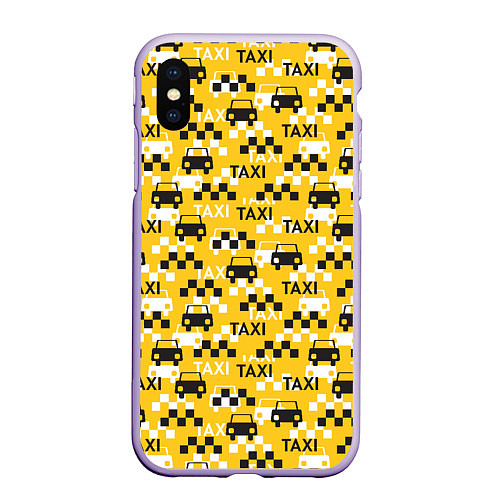 Чехол iPhone XS Max матовый Такси Taxi / 3D-Светло-сиреневый – фото 1