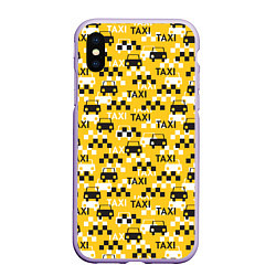 Чехол iPhone XS Max матовый Такси Taxi, цвет: 3D-светло-сиреневый