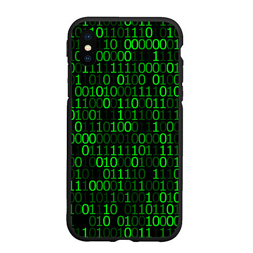 Чехол iPhone XS Max матовый Бинарный Код Binary Code / 3D-Черный – фото 1