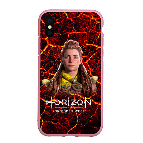 Чехол iPhone XS Max матовый Horizon Forbidden West Элой / 3D-Розовый – фото 1