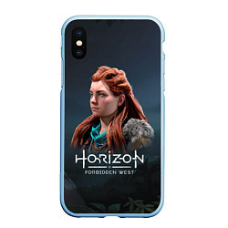 Чехол iPhone XS Max матовый Элой Aloy Horizon Forbidden West, цвет: 3D-голубой