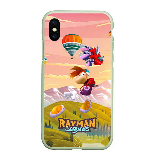 Чехол iPhone XS Max матовый Rayman воздушные шары / 3D-Салатовый – фото 1