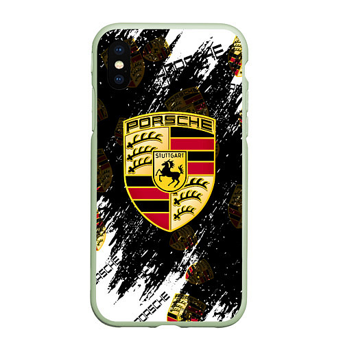 Чехол iPhone XS Max матовый Porsche порше sport / 3D-Салатовый – фото 1