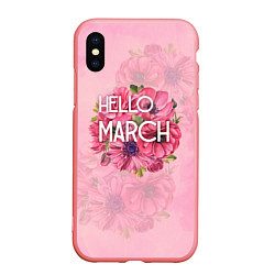 Чехол iPhone XS Max матовый Hello march