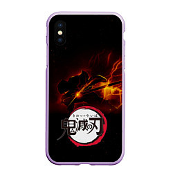 Чехол iPhone XS Max матовый Zenitsu Agatsuma Убийца демонов, цвет: 3D-сиреневый